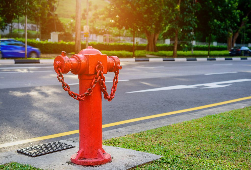 Red fire hydrant